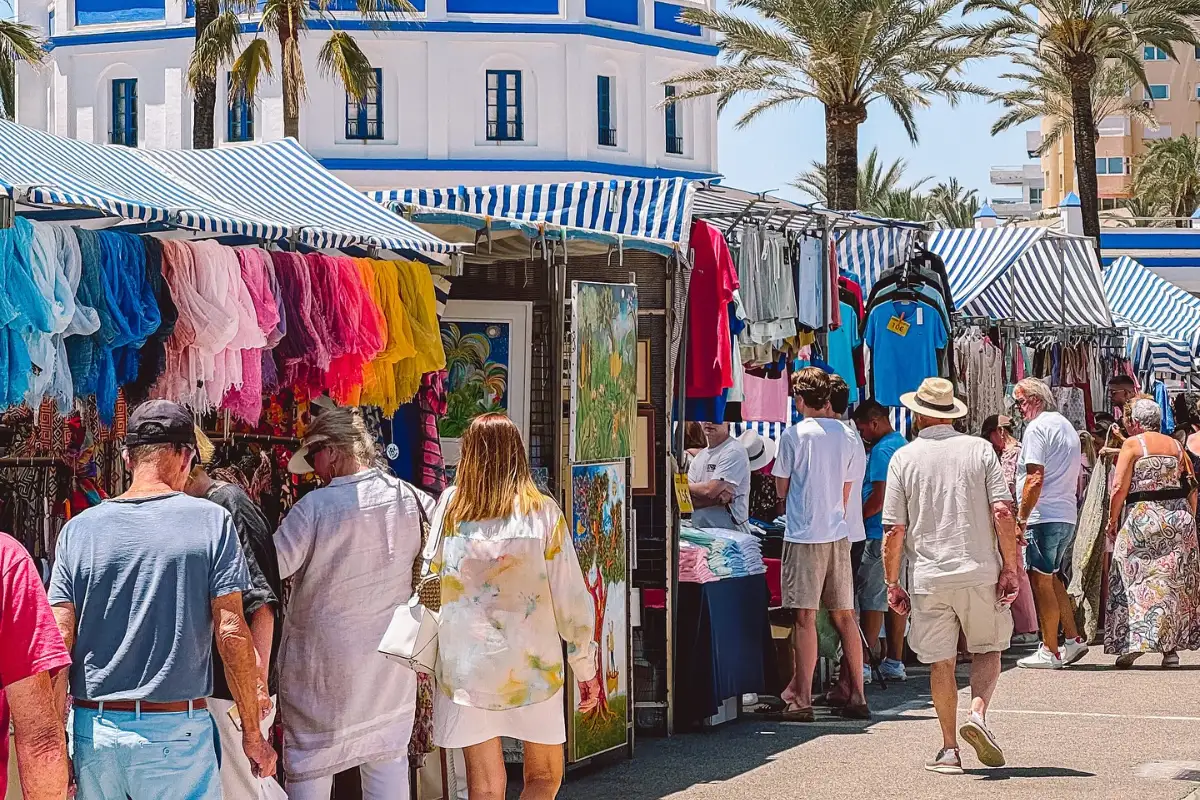 Estepona Sunday Marina market along the harbour