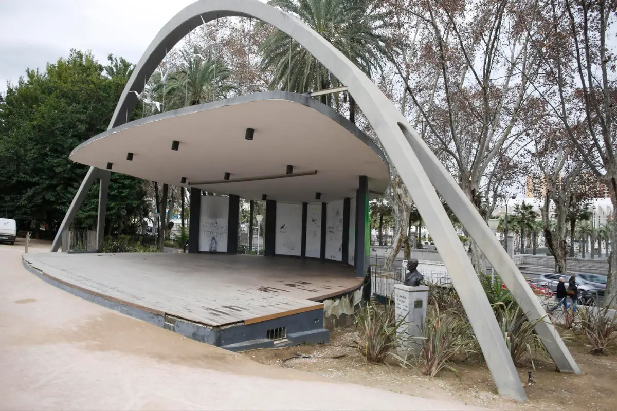 The open-air theatre in Malaga Park.